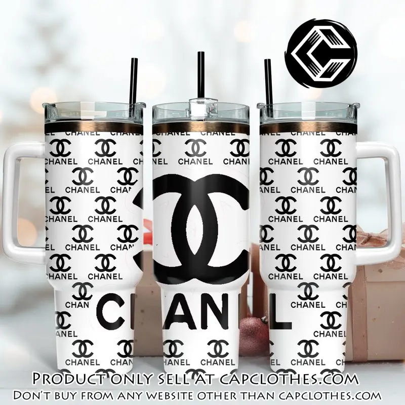 Black chanel logo 40oz stanley tumbler ktb1061 cc0838208